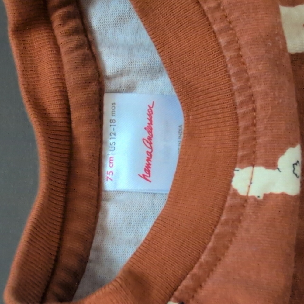 Hanna Andersson 12-18 Month Llama Print Long Sleeve Tee & French Terry Pants Set - Picture 9 of 11